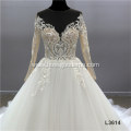 Women Long Sleeves Beading lace aline A Line a-line customizable wedding dress